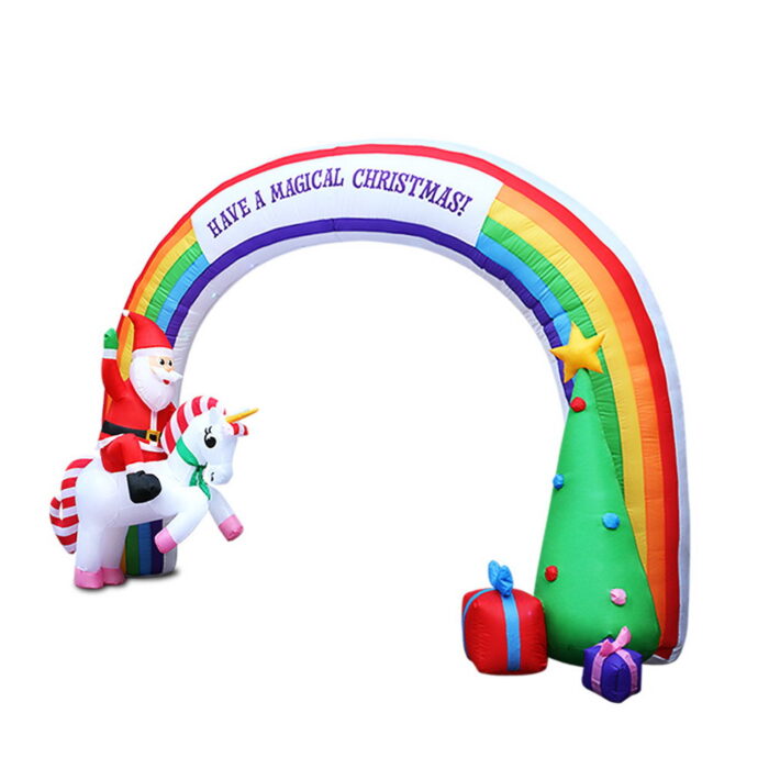 Jingle Jollys Inflatable Christmas Rainbow Archway Santa 3M Outdoor Decorations - Image 2