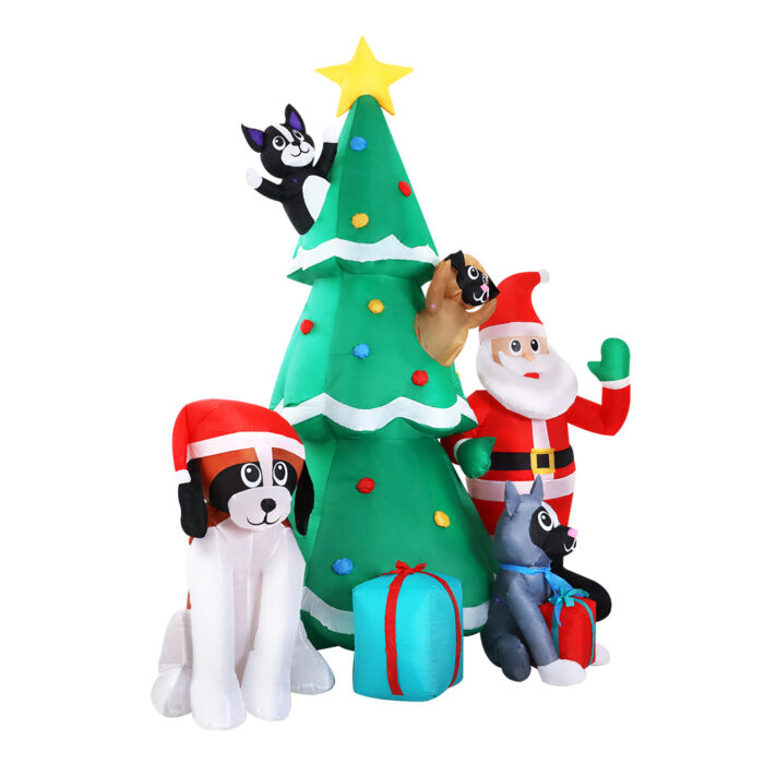 Jingle Jollys Christmas Inflatable Santa Tree 3M Illuminated Decorations - Image 2