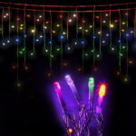 Jingle Jollys 12.5M Solar Christmas Lights Icicle String Light Multi Colour