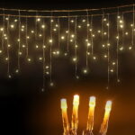 Jingle Jollys 12.5M Solar Christmas Lights Icicle String Light Warm White
