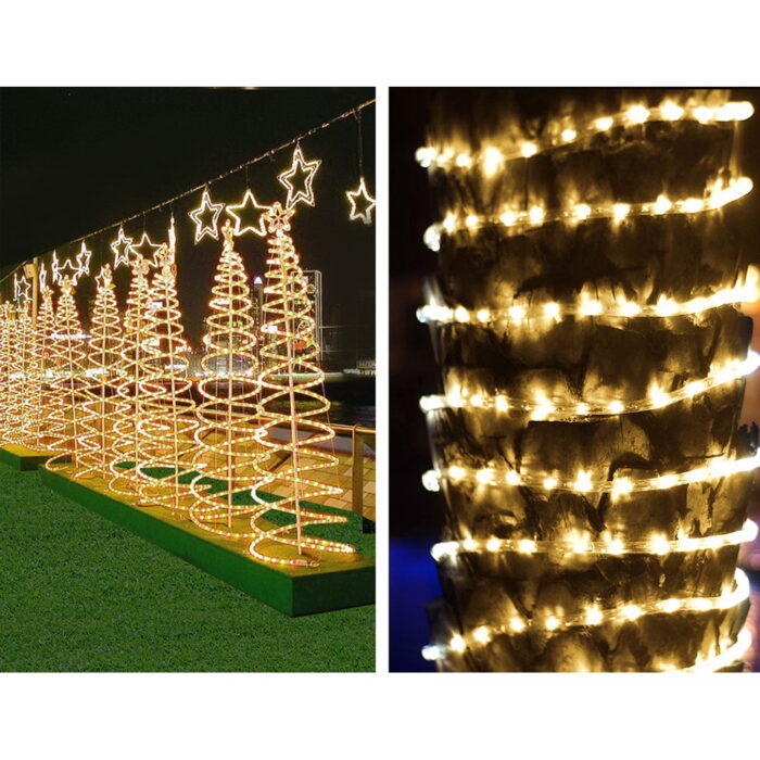 Jingle Jollys 50M Christmas Rope Lights 1200 LED Warm White - Image 2