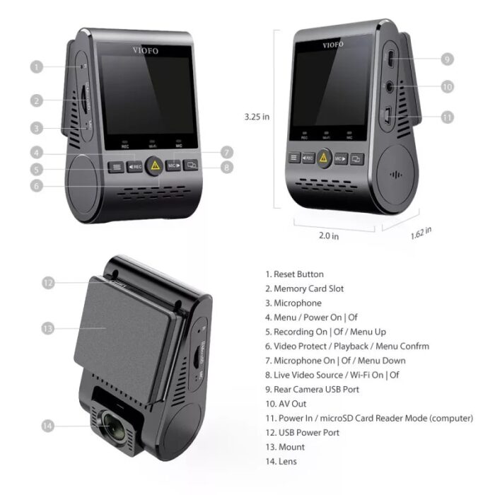 VIOFO A129 Pro Duo Ultra 4K Front + Full HD 1080P Rear Dual Channel Wi-Fi GPS Dash Camera - Image 6