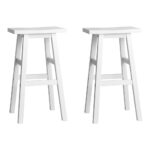 Artiss Bar Stools Kitchen Counter Stools Wooden Chairs White x2