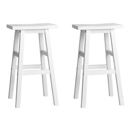 Artiss Bar Stools Kitchen Counter Stools Wooden Chairs White x2