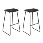 Artiss Bar Stools Kitchen Counter Stools Metal Chairs x2
