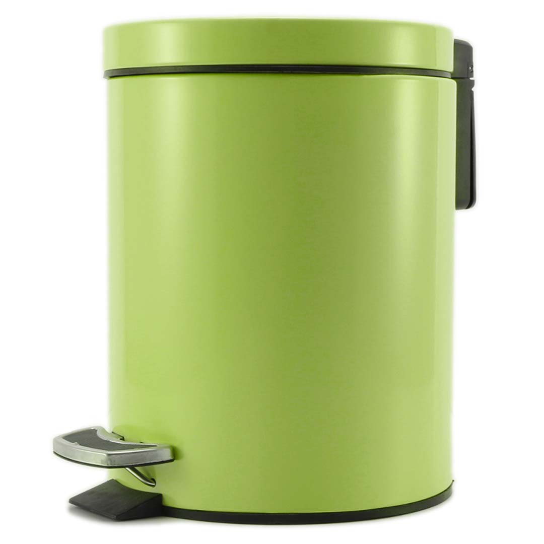 000 SOGA Foot Pedal Stainless Steel Rubbish Recycling Garbage Waste Trash Bin Round 12L Green - Image 1