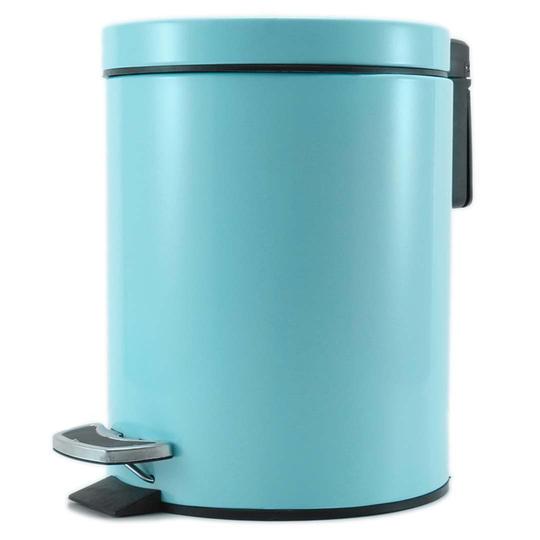 000 SOGA Foot Pedal Stainless Steel Rubbish Recycling Garbage Waste Trash Bin Round 7L Blue - Image 1