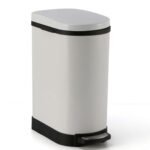 SOGA Foot Pedal Stainless Steel Rubbish Recycling Garbage Waste Trash Bin 10L U White