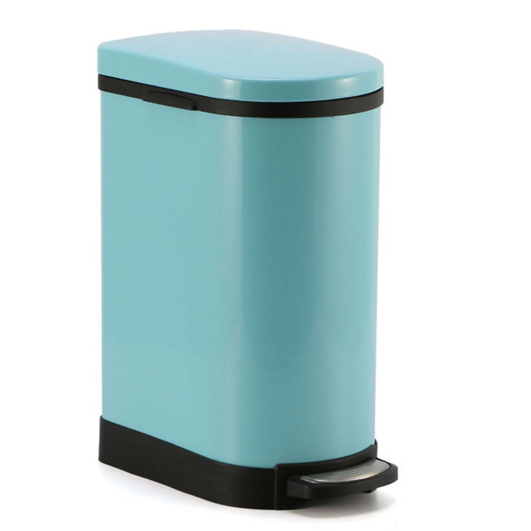 000 SOGA Foot Pedal Stainless Steel Rubbish Recycling Garbage Waste Trash Bin 10L U Blue - Image 1