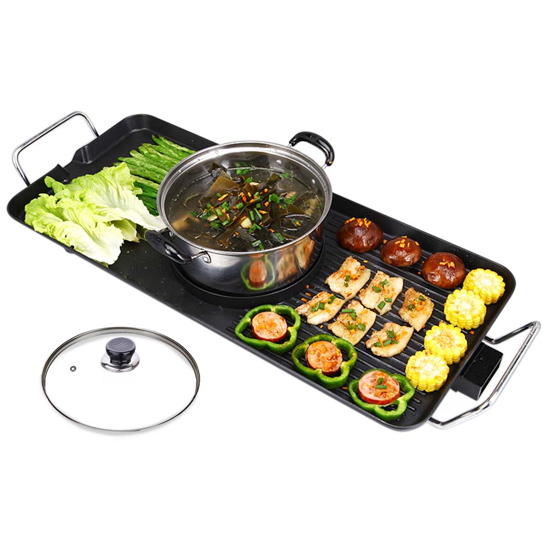 000 SOGA Electric Steamboat Asian Hot Pot Soup Maker Fondue Teppanyaki Hotpot Grill - Image 1