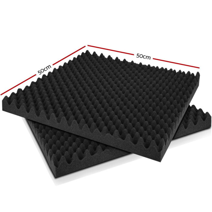 Alpha Acoustic Foam 20pcs 50x50x5cm Sound Absorption Proofing Panels Eggshell - Image 2