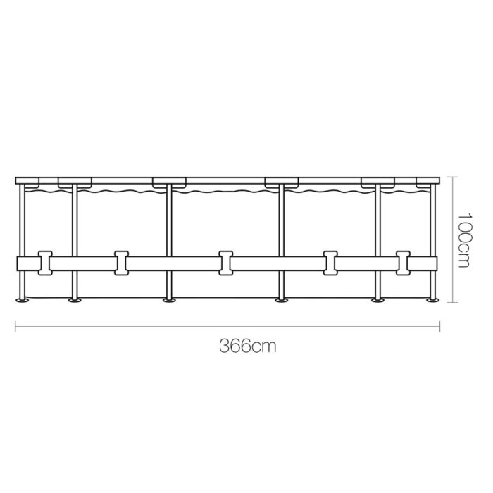 Bestway Swimming Pool 366x100cm Steel Frame Round Above Ground Pools w/ Filter Pump 9150L - Image 2