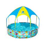 Bestway Kids Pool 244x51cm Steel Frame Swimming Play Pools Canopy 1688L