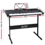 Alpha 61 Keys Electronic Piano Keyboard Digital Electric w/ Stand Lighted Black - Image 2