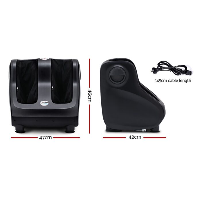 Livemor Foot Massager Shiatsu Massagers Electric Roller Calf Leg Kneading Black - Image 2