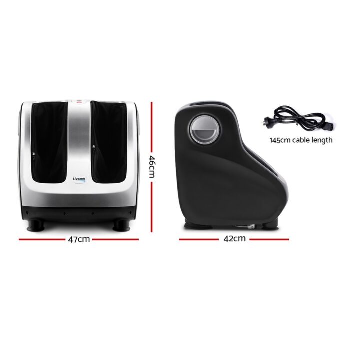 Livemor Foot Massager Shiatsu Massagers Electric Roller Calf Leg Kneading Silver - Image 2