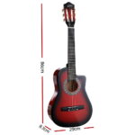 Alpha 34 Inch Classical Guitar Wooden Body Nylon String Beginner Kids Gift Red - Image 2