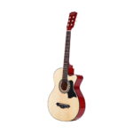 Alpha 38 Inch Acoustic Guitar Wooden Body Steel String Full Size w/ Stand Wood - Image 2