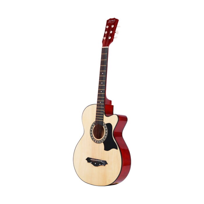 Alpha 38 Inch Acoustic Guitar Wooden Body Steel String Full Size w/ Stand Wood - Image 2