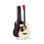 Alpha 38 Inch Acoustic Guitar Wooden Body Steel String w/ Stand Left Handed - Image 2
