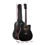 Alpha 41 Inch Acoustic Guitar Equaliser Electric Output Cutaway w/ Stand Black - Image 2