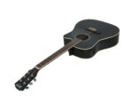 Alpha 41 Inch Acoustic Guitar Equaliser Electric Output Cutaway w/ Stand Black