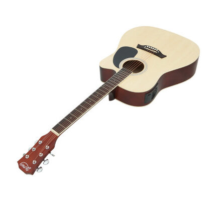Alpha 41 Inch Acoustic Guitar Equaliser Electric Output Cutaway w/ Stand Wood