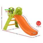 Keezi Kids Slide Set Basketball Hoop Indoor Outdoor Playground Toys 100cm Orange - Image 2