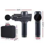 Everfit Massage Gun 30 Speed 6 Heads Vibration Muscle Massager Chargeable Black - Image 2