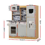 Keezi Kids Kitchen Wooden Pretend Play Set Toys Food Cooking Children Cookware - Image 2