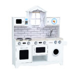 Keezi Kids Kitchen Set Pretend Play Food Sets Childrens Utensils Toys White