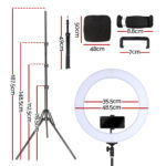 Embellir Ring Light 19" Tripod Stand Black - Image 2