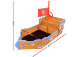 Keezi Kids Sandpit Wooden Boat Sand Pit Bench Seat Outdoor Beach Toys 165cm - Image 2