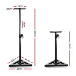 Alpha Speaker Stand 67-120cm Adjustable Height Surround Sound Studio Home 2pcs - Image 2