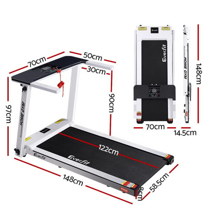 Everfit Treadmill Electric Home Gym Fitness Excercise Fully Foldable 420mm White - Image 2