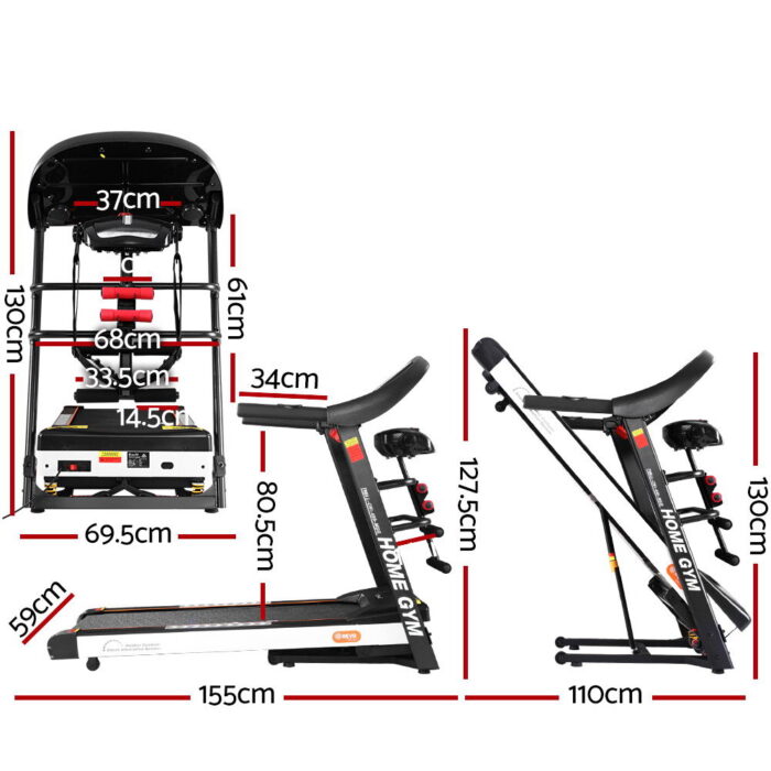 Everfit Treadmill Electric Home Gym Fitness Excercise Machine w/ Massager 450mm - Image 2