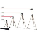 Weifeng Professional Camera Tripod Stand Mount DSLR Travel Adjustable 62-160cm Gold - Image 2