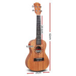 Alpha 23" Ukulele Natural Mahogany Concert Beginner Gift w/ Carry Bag - Image 2