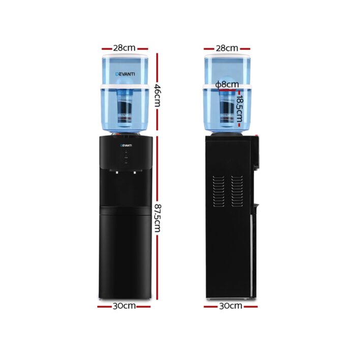 Devanti Water Cooler Dispenser Stand 22L Bottle Black - Image 2