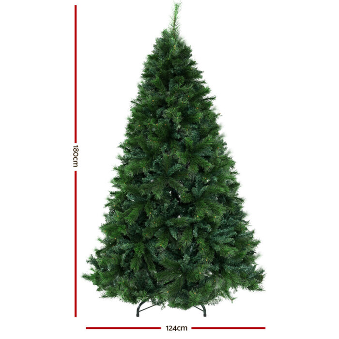 Jingle Jollys Christmas Tree 1.8M Xmas Tree Decorations Pine Needles 1024 Tips - Image 2