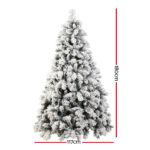 Jingle Jollys Christmas Tree 1.8M Xmas Tree with 350 LED Lights Snowy Tips - Image 2