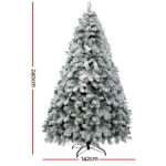 Jingle Jollys Christmas Tree 2.4m Snow Flocked Xmas Tree Decorations 1291 Tips - Image 2