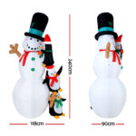 Jingle Jollys Christmas Inflatable Snowman 2.4M Illuminated Decorations - Image 2
