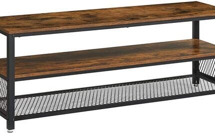 VASAGLE 140cm Entertainment Unit with Shelves Rustic Brown