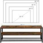 VASAGLE 140cm Entertainment Unit with Shelves Rustic Brown - Image 2