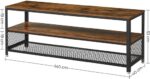 VASAGLE 140cm Entertainment Unit with Shelves Rustic Brown - Image 3