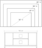 VASAGLE 110cm Entertainment Unit with Open Storage - Image 3