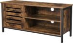 VASAGLE 110cm Entertainment Unit with 2 Shelves and Louvred Door