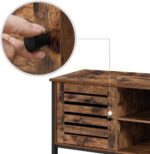 VASAGLE 110cm Entertainment Unit with 2 Shelves and Louvred Door - Image 4