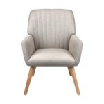 Oikiture Armchair Lounge Sofa Chair Fabric Accent Chairs Armchairs Couches Beige